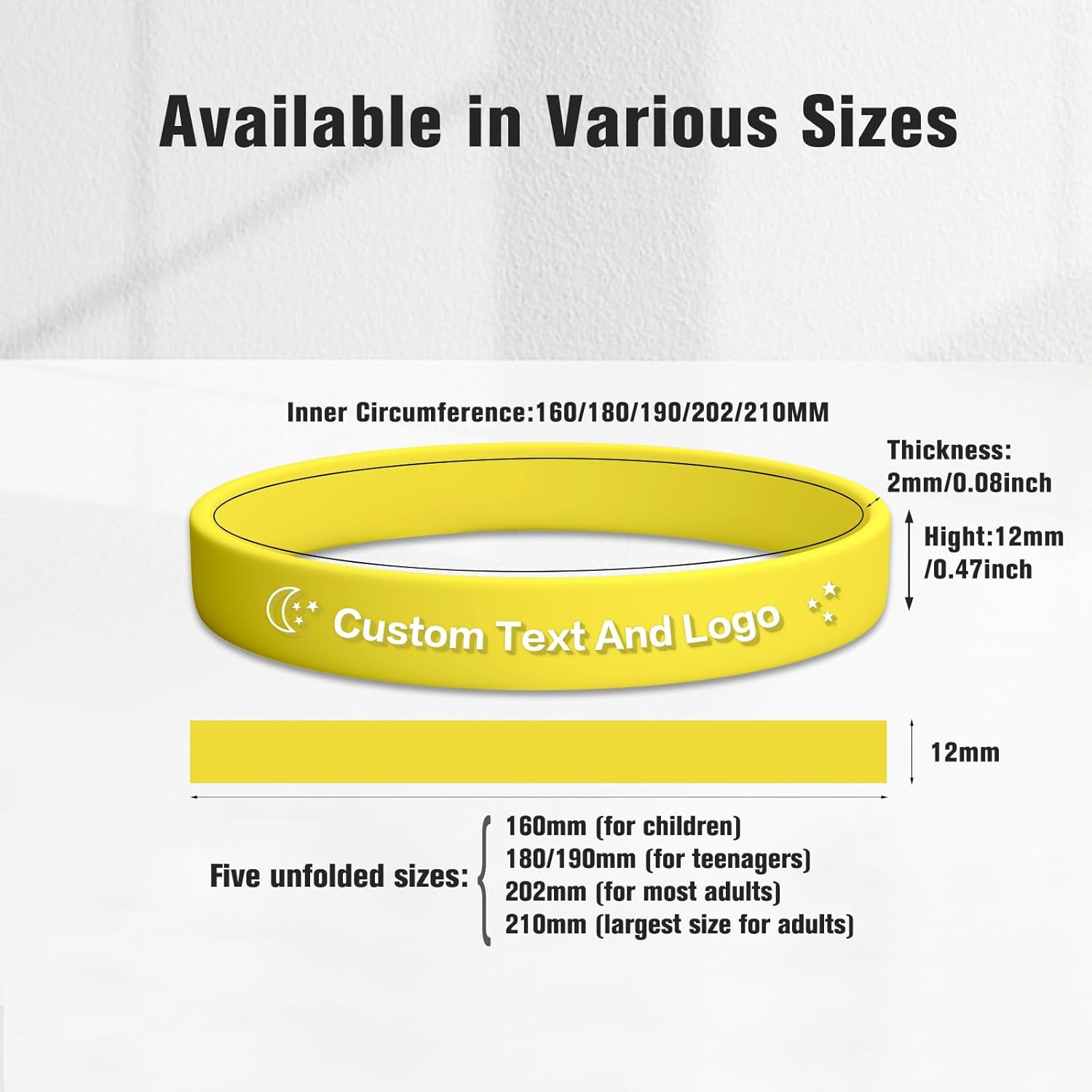 Wanstay Rubber Bracelets, Custom Silicone Bracelets, Personalized Silicone Wrist Bands, Embossed Word Coloring, Solid Color Bulk Bracelets for Event, Promotional Events, Parties, Gifts, Festivals