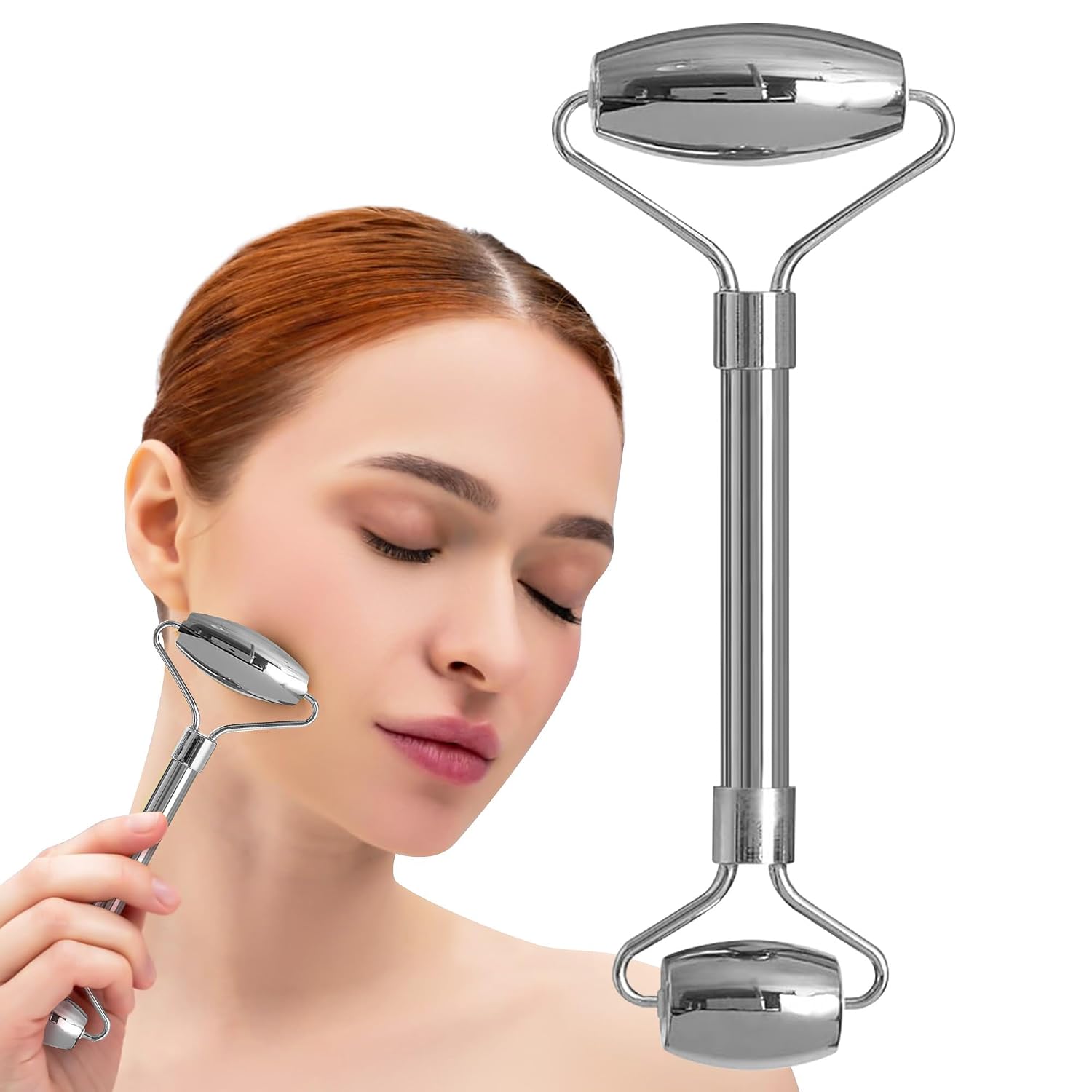 Plum Beauty Amethyst Facial Roller, helps reduce under-eye puffiness and dark circles | Minimizes Fine Lines and Wrinkles, Boosts Circulation for Radiant Glow and Skin Benefits