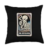 The Developer Tarot Card Programmer Software Engineer Coding Throw Pillow