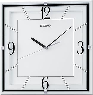 Seiko Lanvin Non Ticking Wall Clock, White, 11 Inch