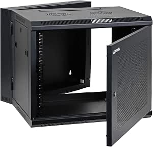 AEONS 9U Swing-Out Wall Mount Network Cabinet with Vented Door, 22" Depth