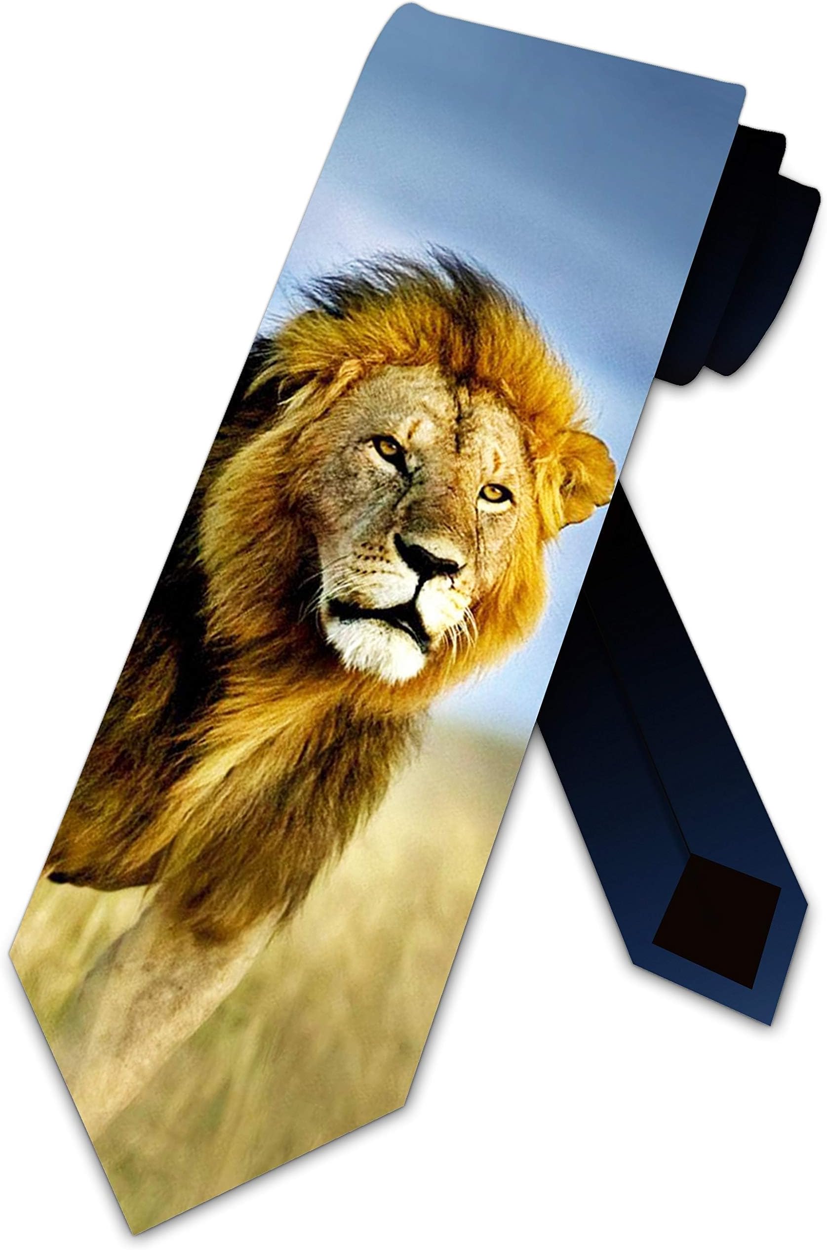 Lion Ties Mens King of the Jungle Animal Necktie, Gold, One Size
