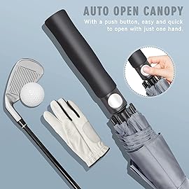 ZOMAKE Golf Umbrella Windproof, Extra Large Oversized Heavy Duty Double Canopy for Rain, Sports Games & Push Cart(62inch,Grey)
