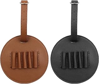 2pcs Golf Bag Tee Holder with PU Cover for Men Outdoor Golf | Portable Waist Hanging Organizer, Metal Insert and Tee Slot, Black Brown Color