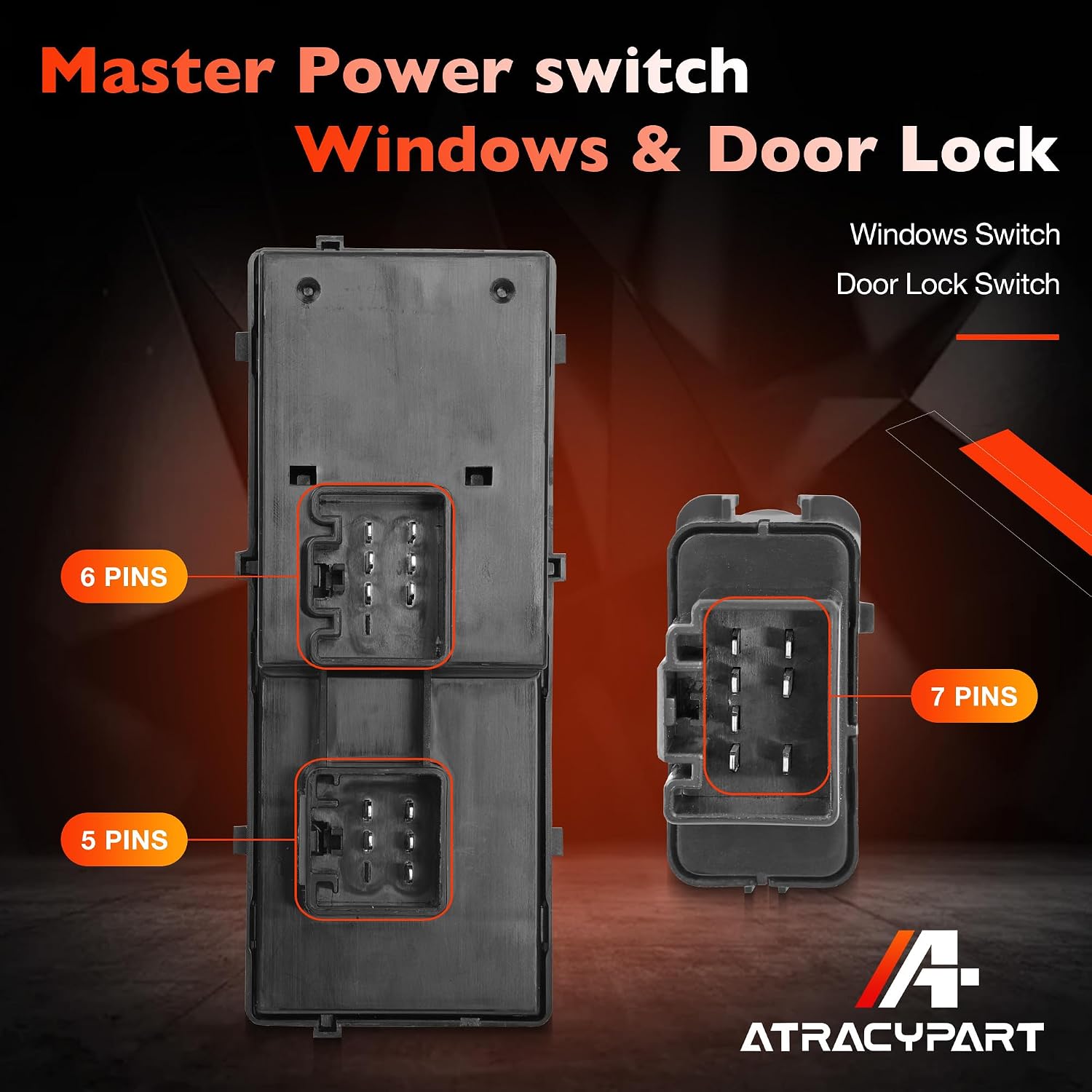 Master Power Window Switch & Door Lock Switch Compatible with Ford F-250 F-350 F-450 F-550 2002-2004, Excursion 2002-2005, Explorer & Mountaineer 2002-2003 – Replaces 1L2Z14529BA, 1L2Z14028AA