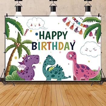 Avezano Dinosaur Theme Birthday Party Backdrop 7x5ft Gold And Green Safari Jungle T-Rex Dinosaur Background Boy Birthday Party Decoration Banner For Photography Kids Photo Studio Props - View #7