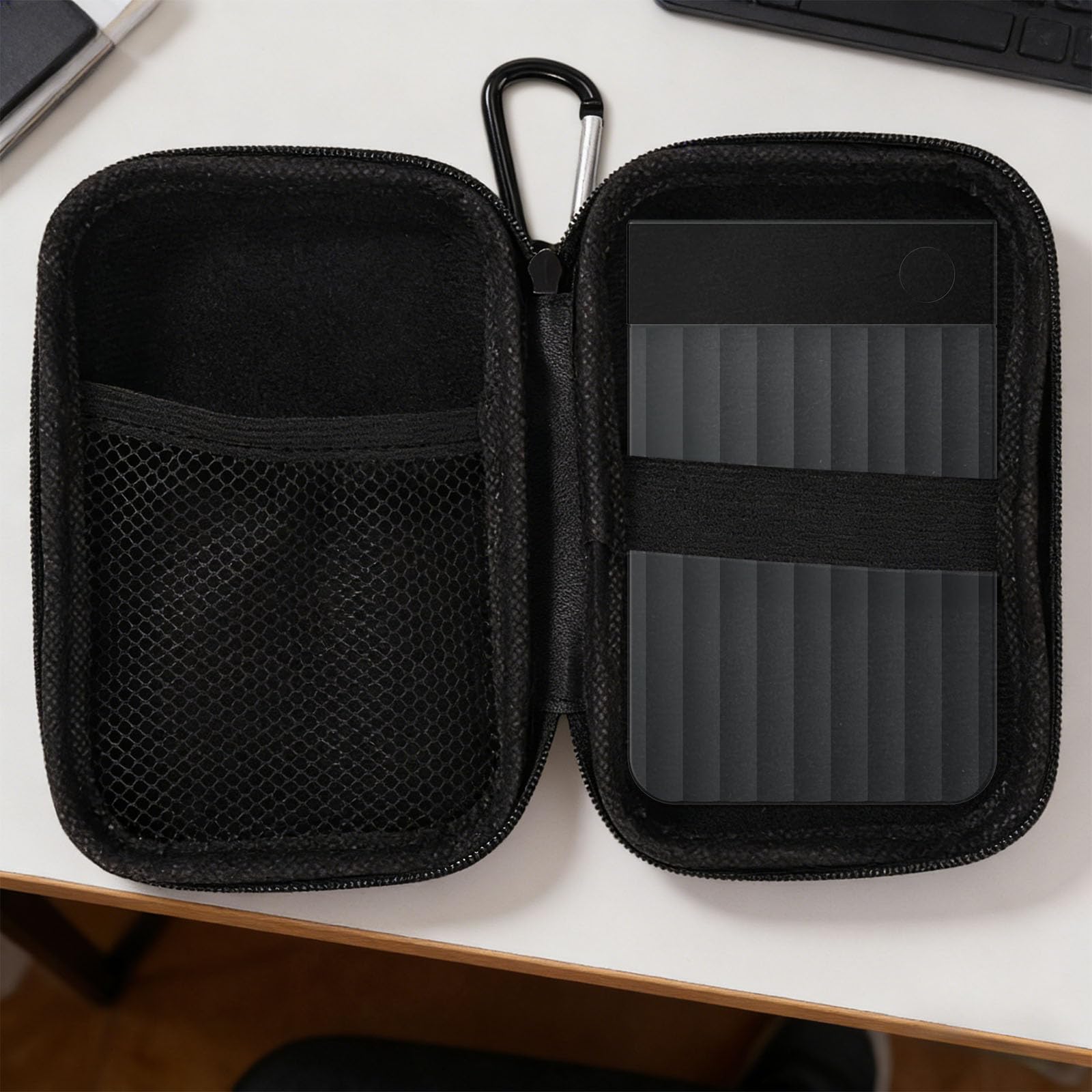 Étui pour Enregistreur Vocal PLAUD Note/Note Pro AI, Protecteur de Transport avec Pochettes en Filet et Mousqueton, Noir