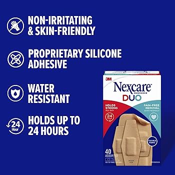 Amazon.com: Nexcare Duo Bandages DSA-20, Assorted, 20 Count, 24