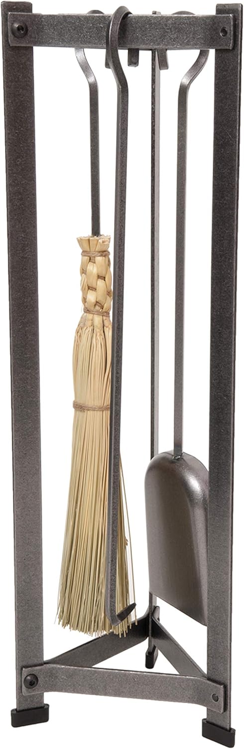 Enclume Handcrafted Triangle Fireplace Tool Set Hammered Steel