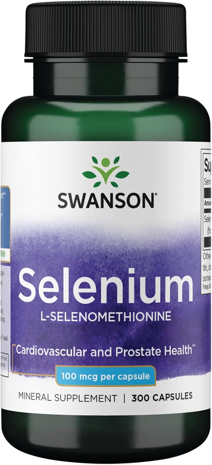 Swanson Selenium (L-Selenomethionine) (300 Capsules, 100mcg Each)
