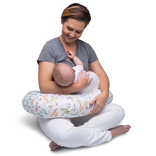 Miniatura 2 de Boppy Almohada de lactancia con soporte original, Jungle Beat, esencial de lactancia ergonómica para biberón y lactancia, relleno firme de fibra,