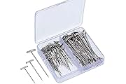 Blulu Steel T-pins for Blocking Knitting, Modelling and Crafts 150 Pieces (2 Inch, 1-1/2 Inch, 1-1/4 Inch)