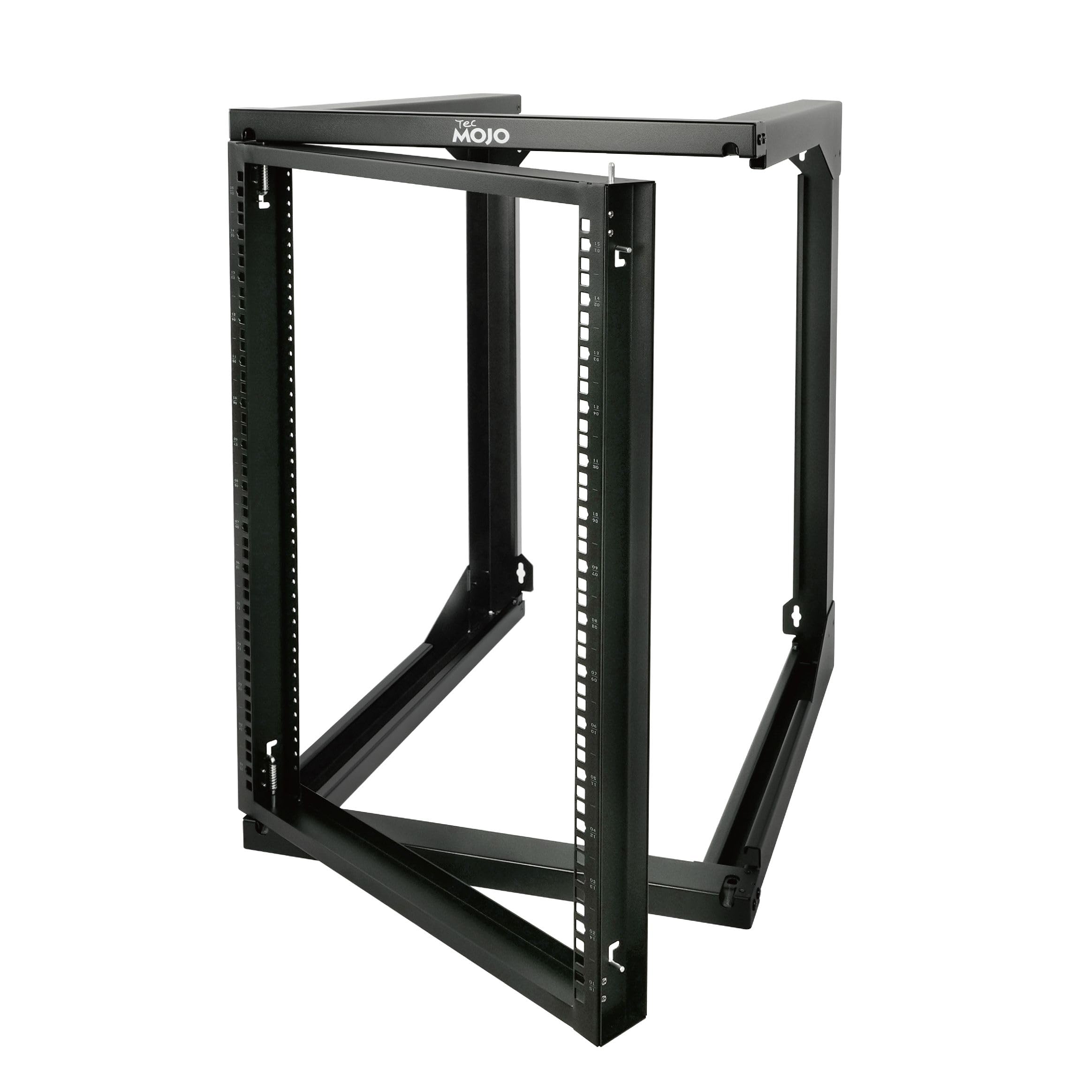 Tecmojo 15U Wall Mount Server Rack, Open Frame Network Rack for 19" Computer/AV/Data/IT/Media Equipment, 24" Depth, 16" Apart Mounting Holes, Swing