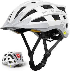 OutdoorMaster Gem II MIPS Bike Helmet with Light for Adults and Youth