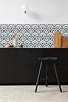 Vista 8 de COLAMO LUXURY Swatch - Azulejo despegable y adhesivo azul brillante, autoadhesivo para salpicadero de cocina para pared de acento, azulejo de pared