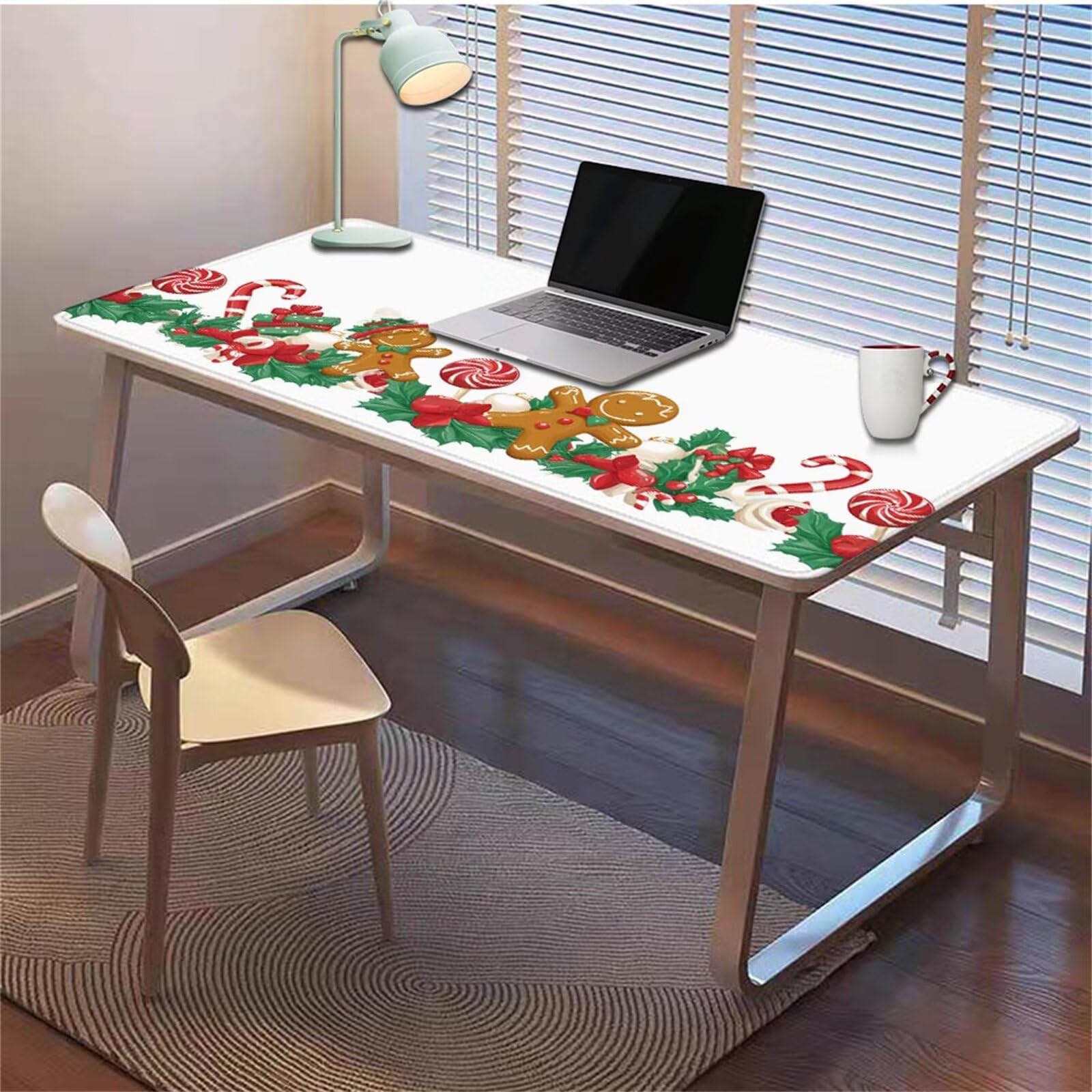 Gamingowa podkładka pod mysz 1200 x 600 x 3 mm, XXL, wodoszczelna, odporna na ścieranie, z przyszytymi krawędziami, biała, podkładka na biurko, poprawia prędkość i precyzję, do laptopa, komputera