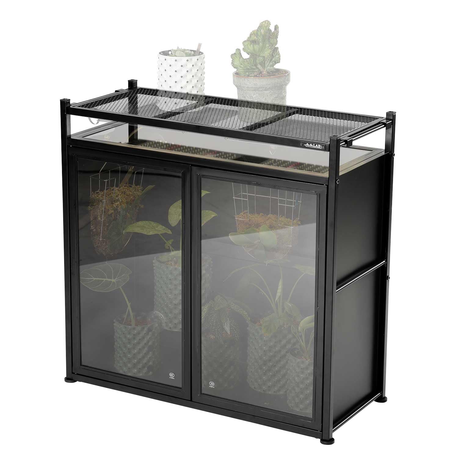 BIBILAB ビビラボ　キャビネット　植物　観葉植物　収納 ガラス戸 Amazon.co.jp: BIBILAB(ビビラボ) ビザールプランツラック