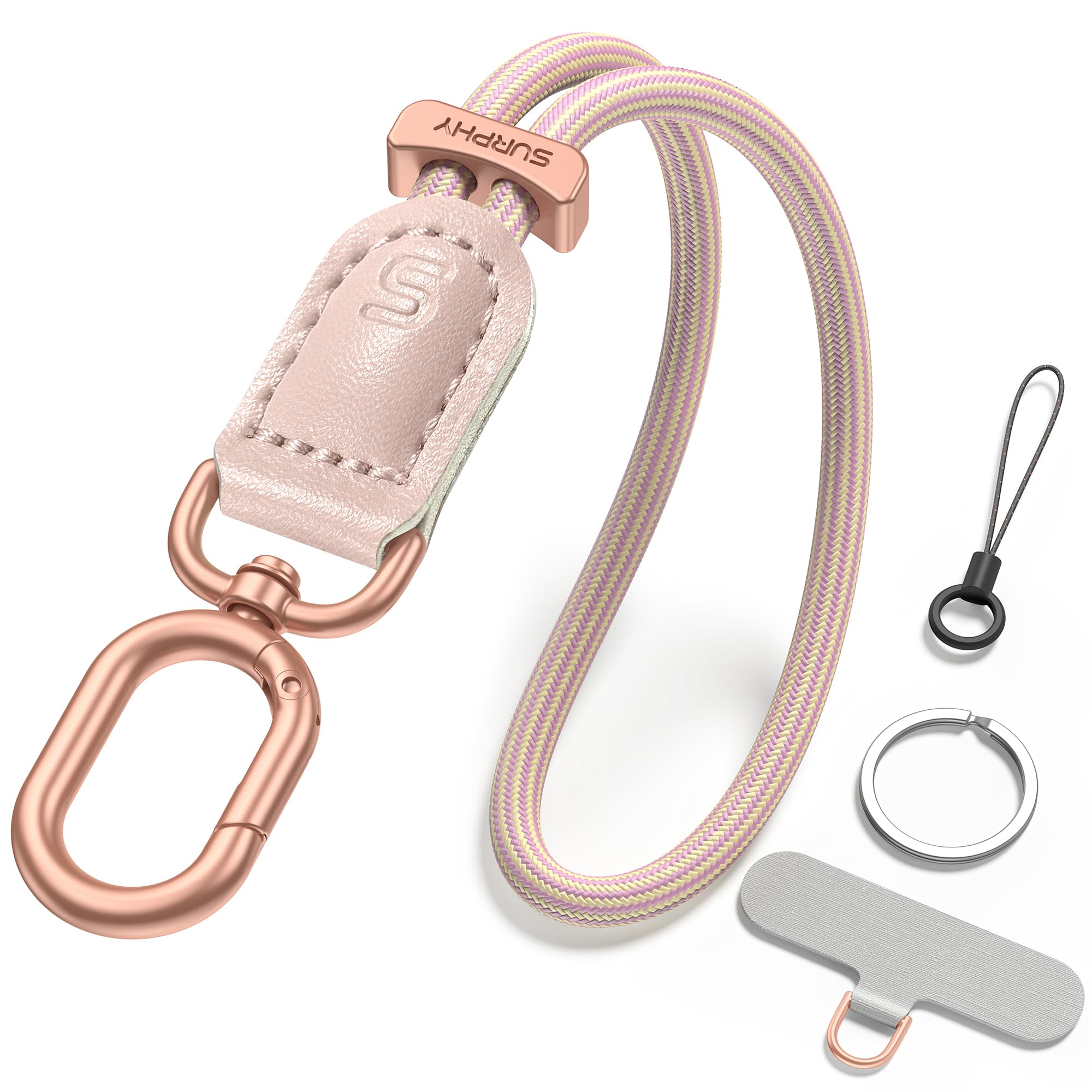 SURPHY Phone Wrist Strap, Keychain Wristlet, Phone Strap Charm with Tether Tab, Cellphone Lanyard Wrist, Key Chain for Women