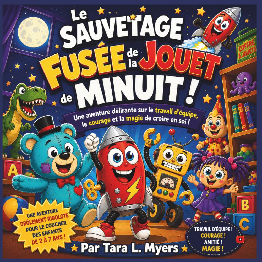 Le Sauvetage de la Fusée Jouet de Minuit !: Une aventure sauvage dans la chambre sur le travail d'équipe, le courage et la magie de croire en soi | ... | Âges 2-7 (Children's Storybooks in French)