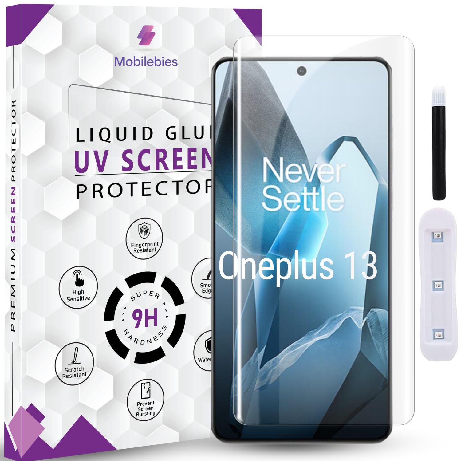 Premium HD+ UV Tempered Glass Screen Protector For Oneplus 13 5G (6.82 Inch, Pack of 1) Full Adhesive HD Glass UV Curved Screen Protector Case Friendly with installation kit & Guide Premium HD+ UV Tempered Glass Screen Protector For Oneplus 13 5G (6.82 Inch, Pack of 1) Full Adhesive HD Glass UV Curved Screen Protector Case Friendly with installation kit & Guide
