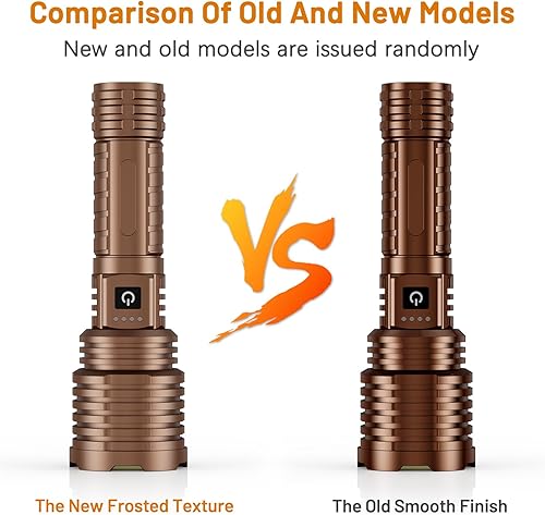 Miniatura 6 de Linternas de 5000.000 lúmenes altos recargables, luz de flash súper brillante, 5 modos de linterna LED ajustable, 31 horas de tiempo de