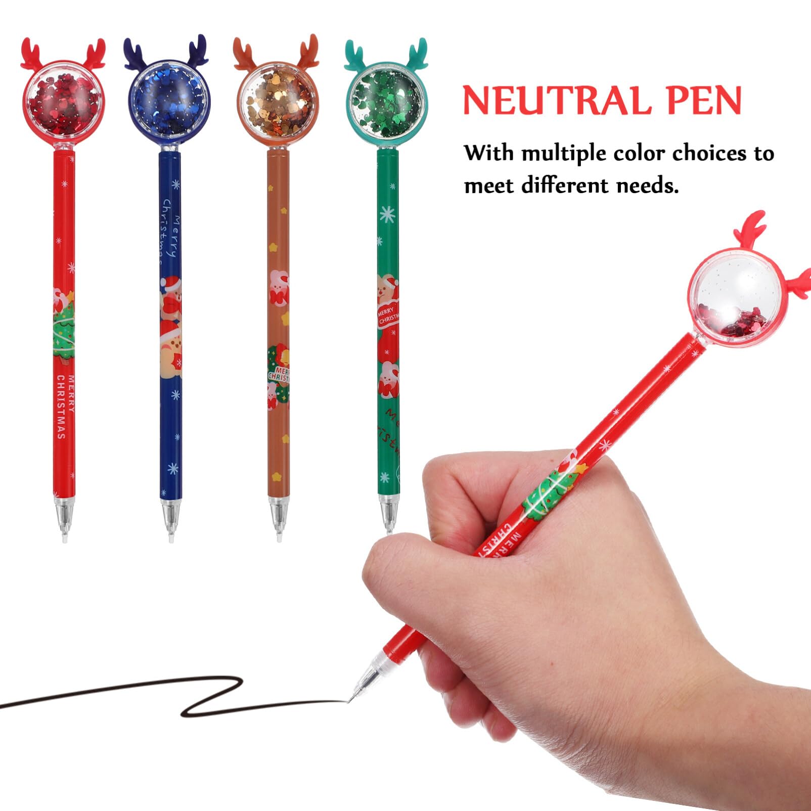 36pezzi Penne Gel Colorate Punta Media Penne Sottili Inchiostro Gel Portatili per Ufficio e Scuola di Natalizie Creative