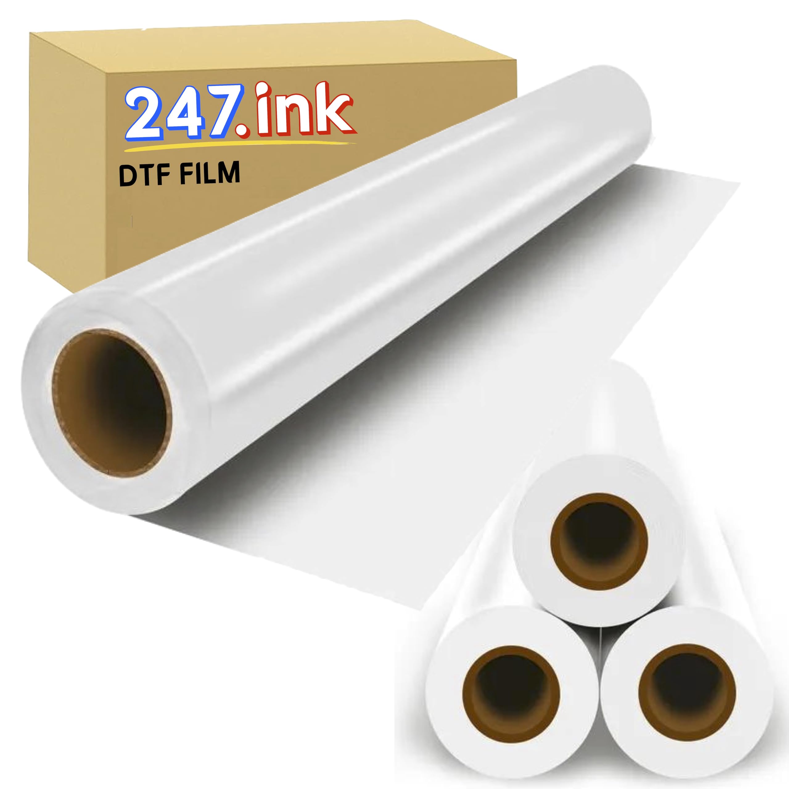 247.Ink DTF Transfer Film: 60cm x 100m Roll Premium Single Matte Finish PET Transfer Paper Direct to Film Transfer Paper