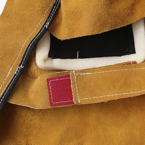 Miniatura 6 de Cómodo casco de soldadura de cuero, soldador de molienda de equipo protector de trabajo sombrero de soldadura llama resistente al calor anti-polvo