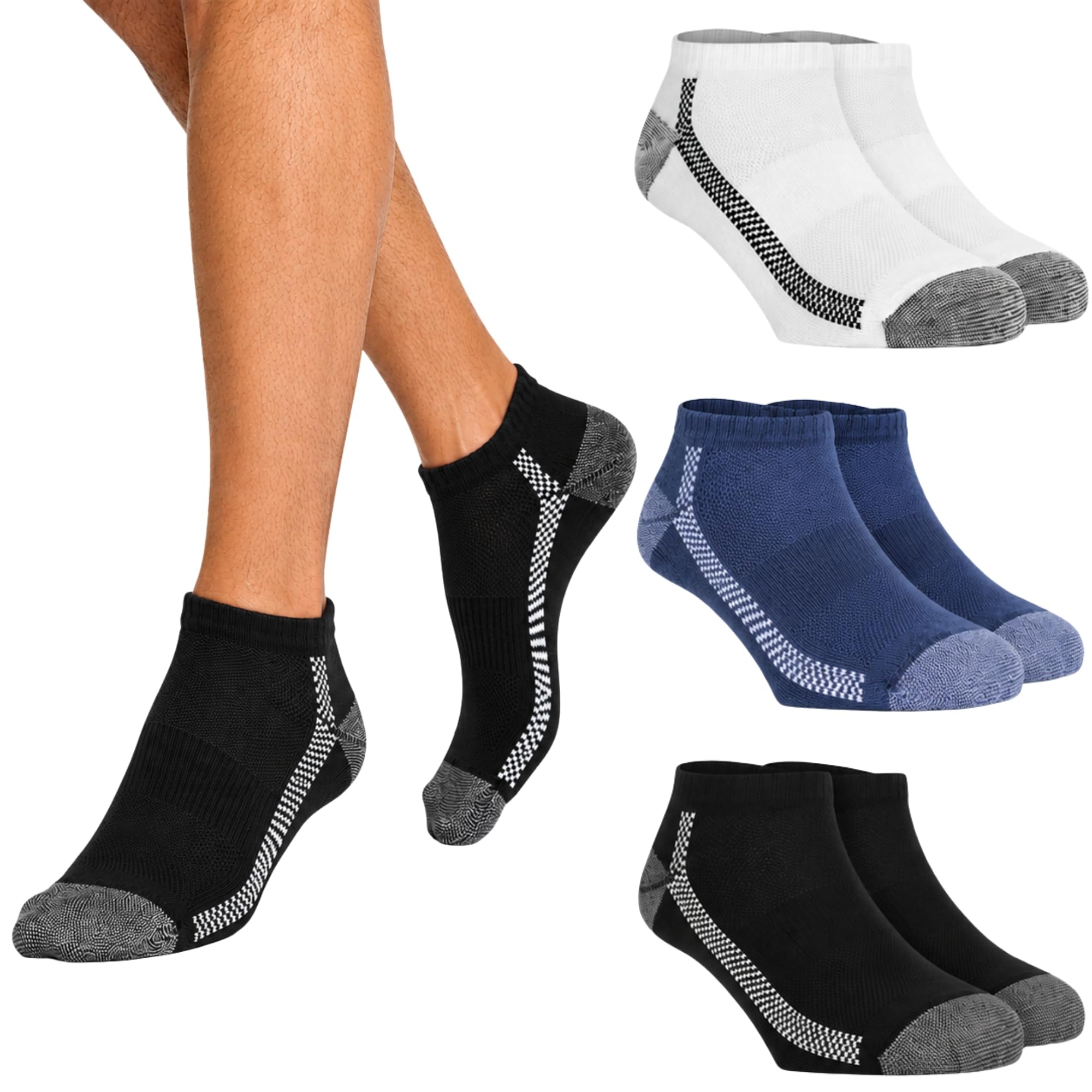 Mojaa Luxe TECHCHAIN EDITION (Luxury Pure-Combed Cotton) (Pack of 3) | Low-Cut Ankle Sports Socks for Men & Women | Breathable Air Mesh | Arch Compression | Reinforced Heel & Toe | Anti-Odour-picture-30