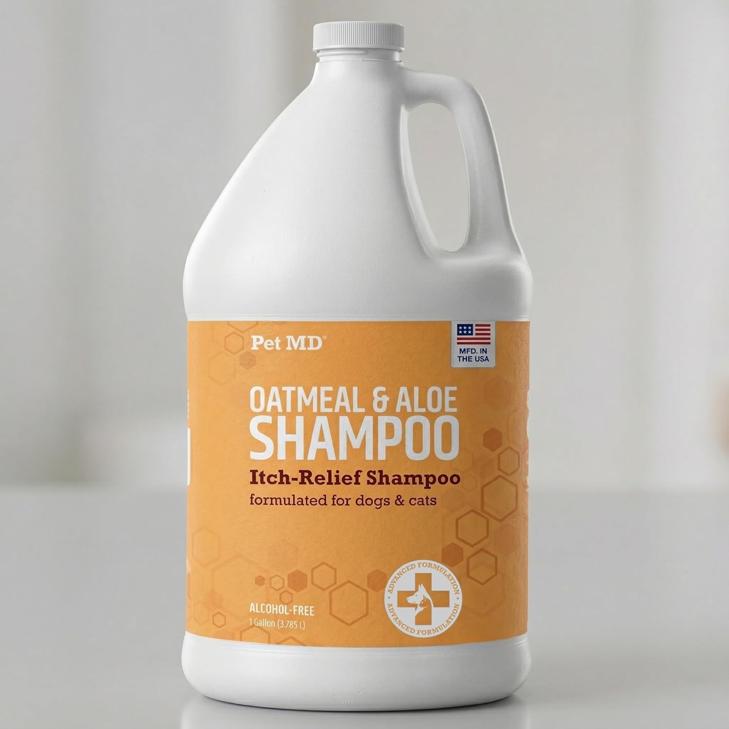 Pet MD Oatmeal & Aloe Shampoo for Dogs and Cats - Nourishing Anti Itch for Sensitive Dry Skin & Flaking - Professional Grooming & Moisturizing Dog Shampoo Gallon