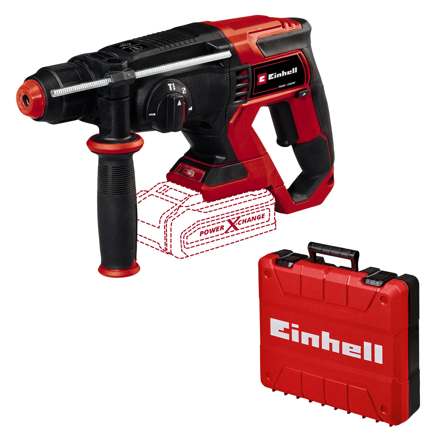 Einhell Akku-Bohrhammer TE-HD 18/20 Li-Solo Power X-Change (18 V, 1,8 J, 20 mm Bohrleistung in Beton, 4.750 min-1 max. Schlagzahl, SDS-Plus, ohne Akku)