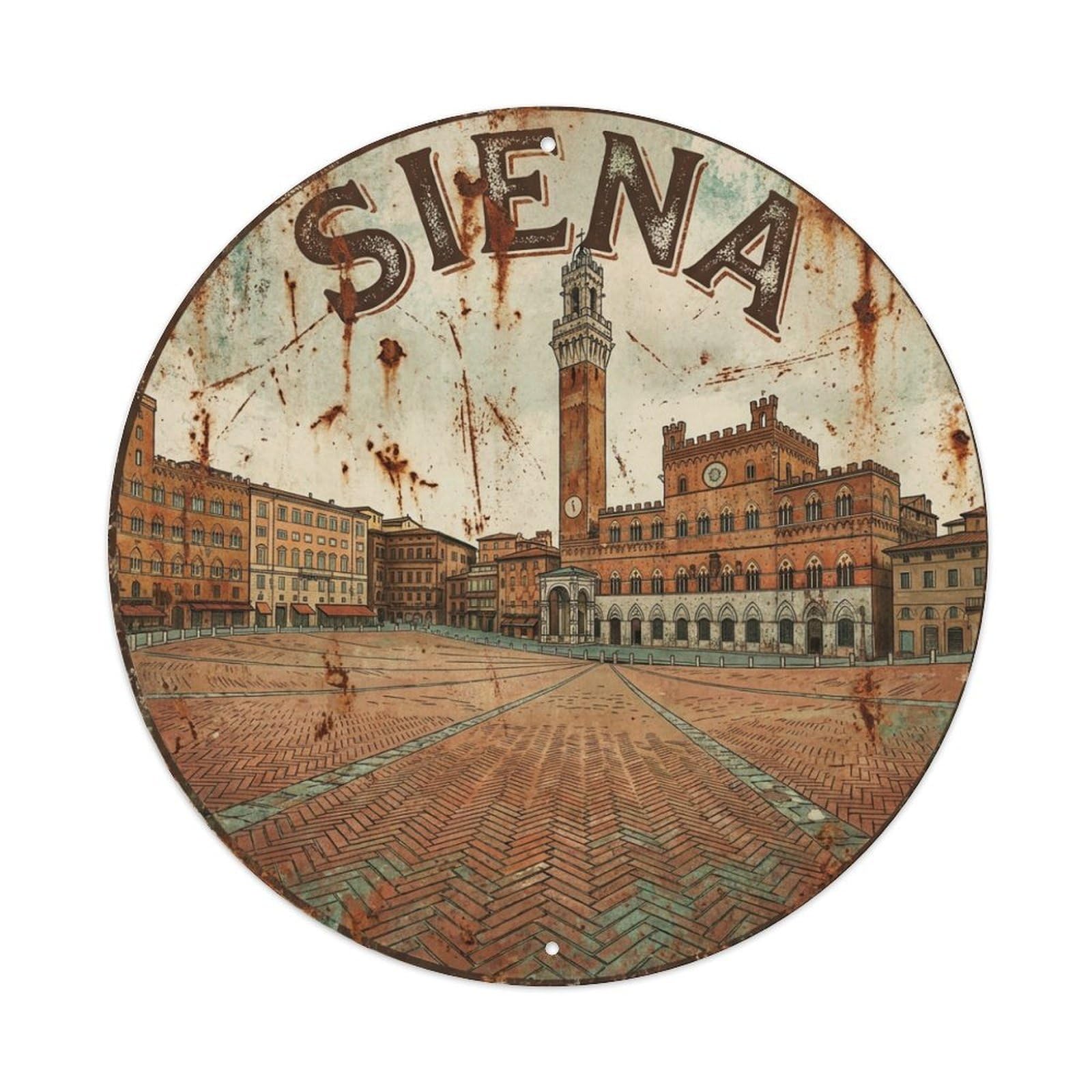 Galvaxio Style Retro Travel Italy Siena Metal Tin Sign