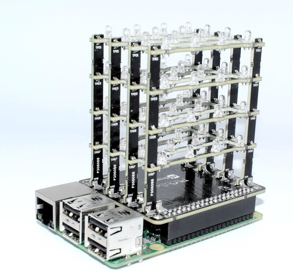 SB Components PiCube 4x4x4 LED CUBE for Raspberry Pi 4, 3, 2, Zero and A+ Assembled (Red) - Image 3