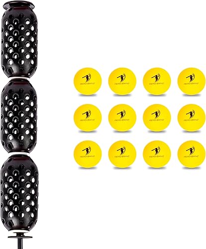 Entrenador de swing de béisbol y sóftbol y 12 bolas de espuma duraderas, resistencia al aire, herramienta de entrenamiento de béisbol y softbol,