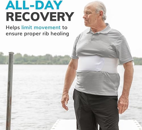 Miniatura 6 de BraceAbility Cinturón de ligadura para lesiones de costilla, envoltura protectora para costillas doloridas o moretones, lesiones en el esternón,