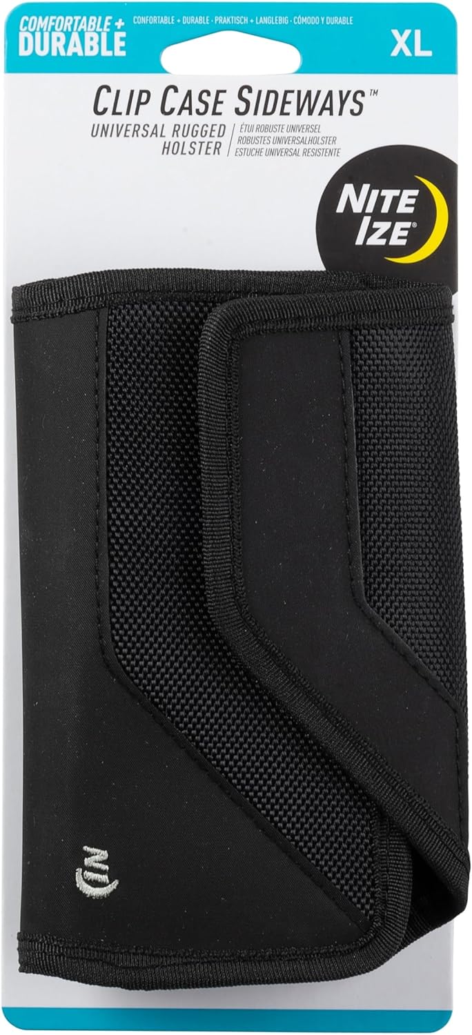 Nite Ize Clip Case Sideways Phone Holster – Protective, Clippable Phone Holder for Your Belt Or Waistband – Extra Large – Black Nite Ize Clip Case Sideways Phone Holster – Protective, Clippable Phone Holder for Your Belt Or Waistband – Extra Large – Black