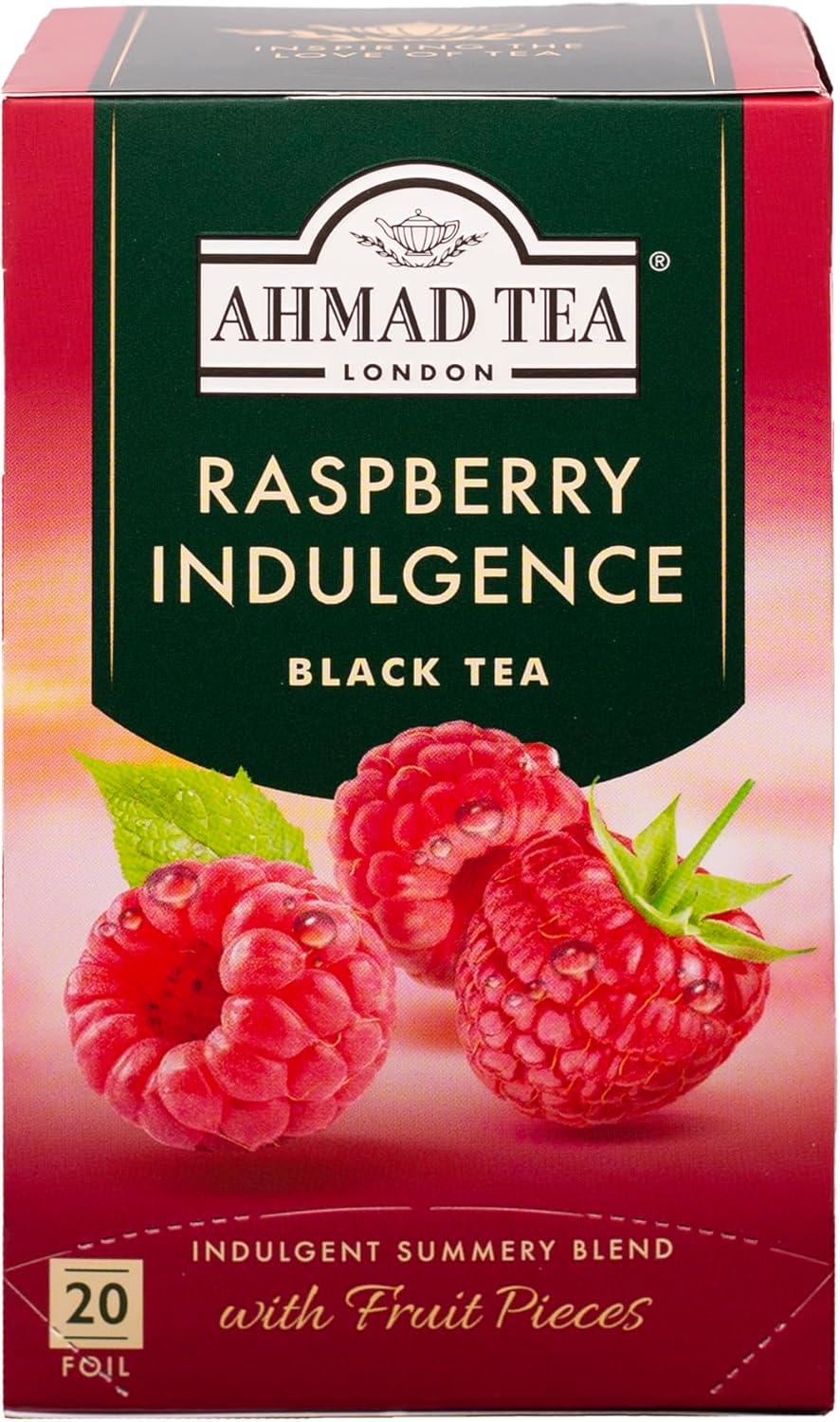 Ahmad Tea Raspberry Indulgence Fruit Black Tea - 20 bustine di tè ...