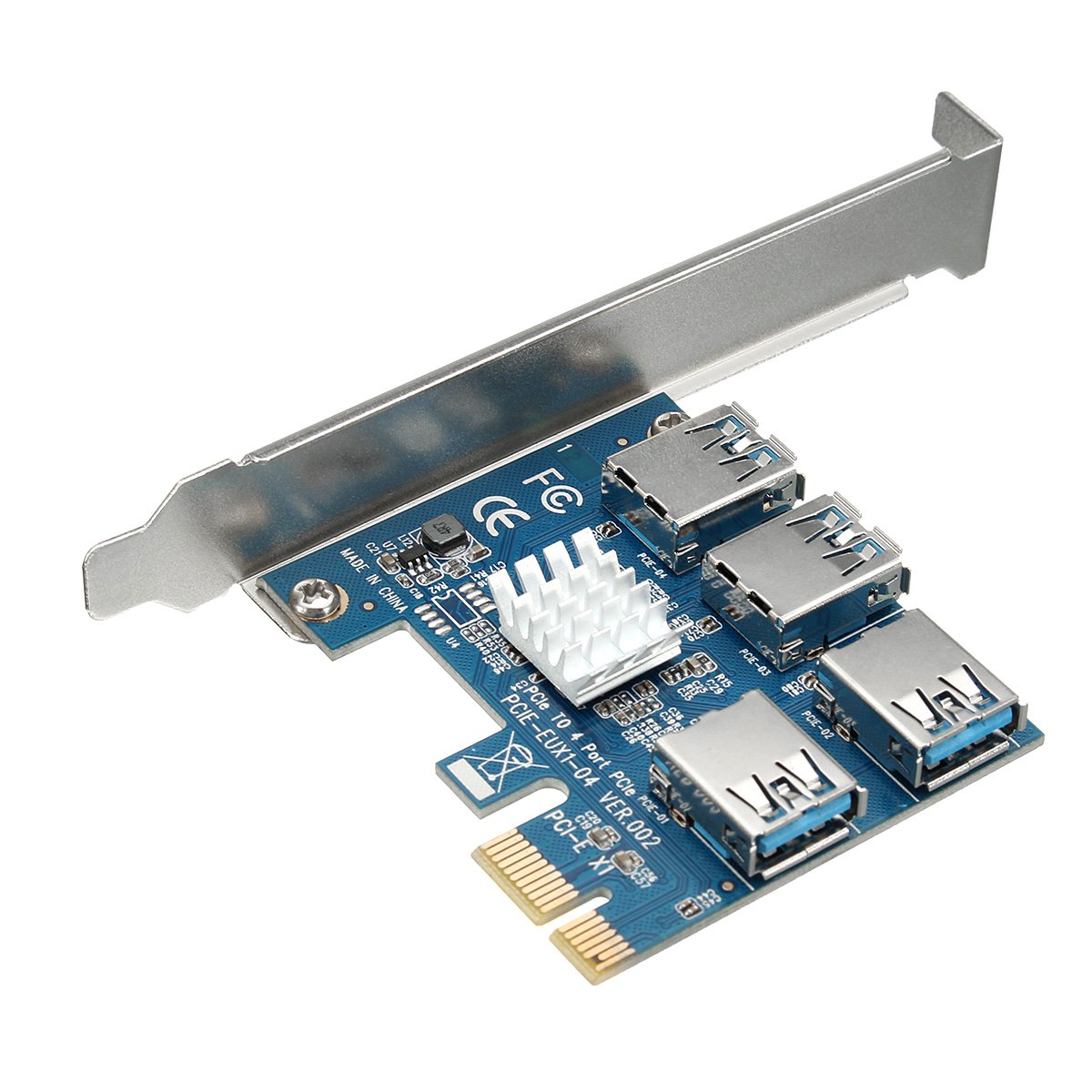 PCI-E to 4 port USB3.0 Express X1 Riser Card Converter Adatper ETH Mining Card One Piece by SaiRetail.com-picture-22
