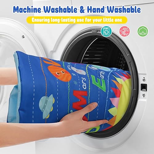 Miniatura 7 de OKOOKO Alfombra de juego para bebé, gimnasio de juego para bebés con arco, tapetes de juego con sistema Solor y gimnasios de piso, alfombrilla