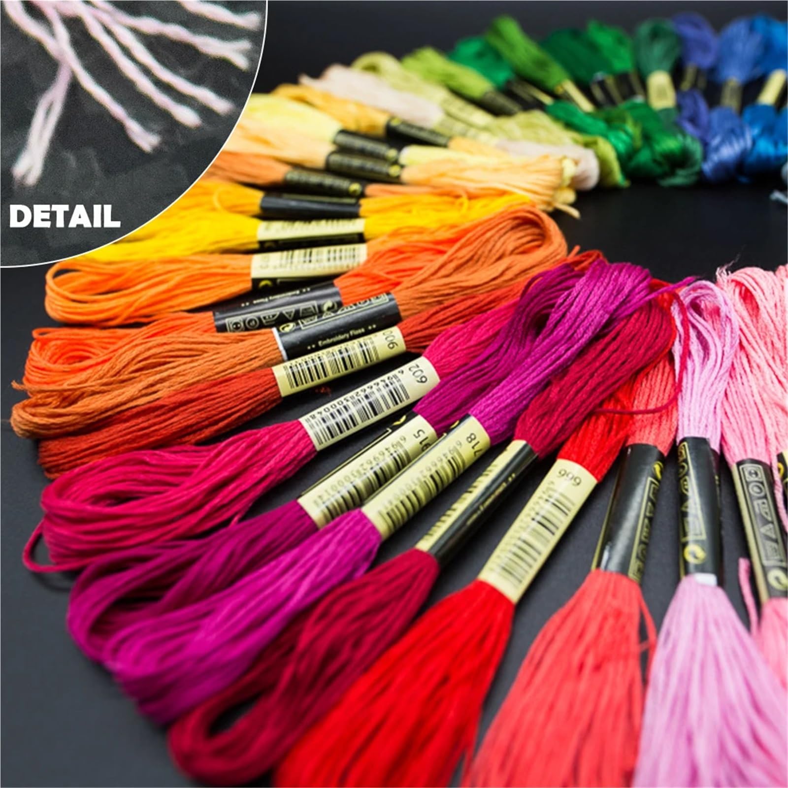 Stickgarne, 3er-Set, 100/200/447 Stück, gemischte Farben, Stickgarn, Baumwolle, Nähknäuel, Handwerk, Kreuzstich-Set, Linie, DIY-Werkzeuge, Armbänder herstellen (447 Farben)