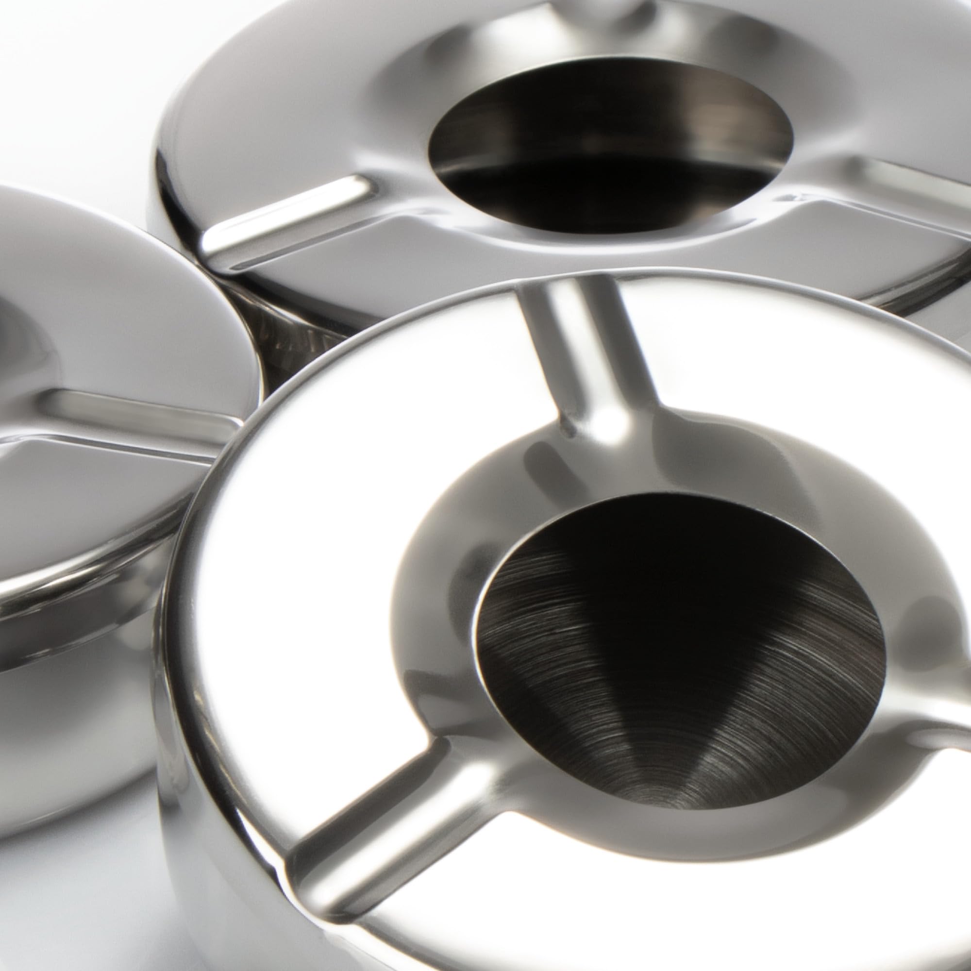 com-four® 6x posacenere in acciaio inox - posacenere a vento con coperchio rimovibile per proteggere dalla cenere volante - Ø 11 cm (006 pezzi - acciaio inossidabile)