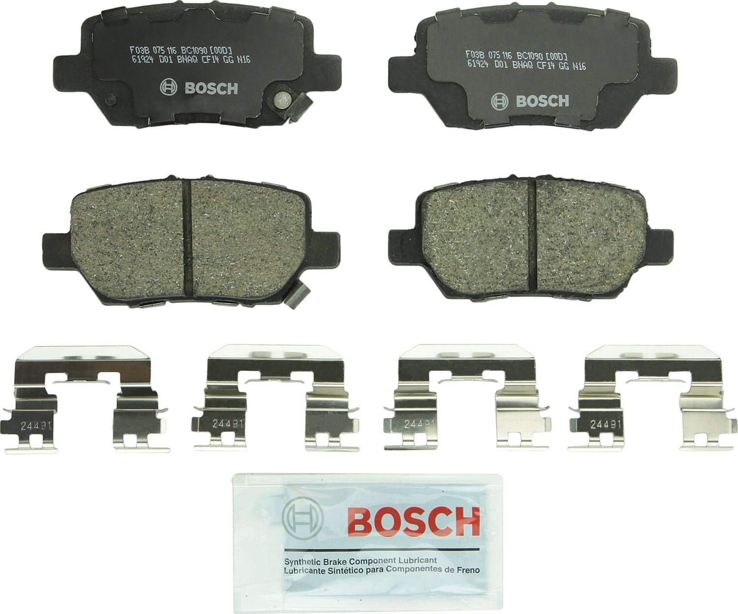 Bosch Automotive BP1078 QuietCast Premium Semi-Metallic Disc Brake Pad Set For: Subaru Forester, Legacy, Outback, B9 Tribeca, Tribeca, WRX, Front — view 252