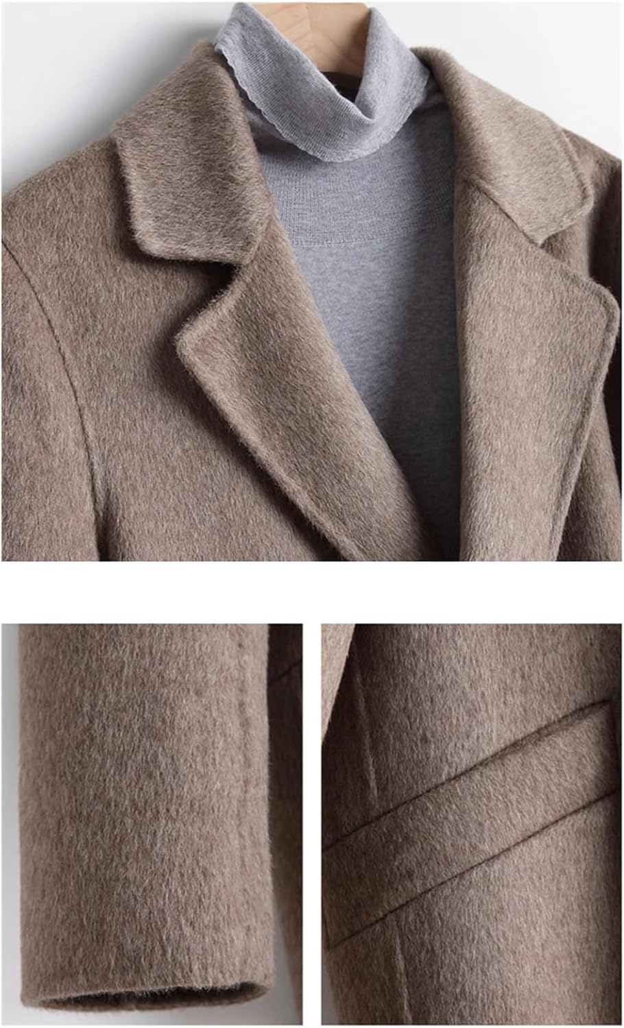 Men's Double-Sided Long Wool Coat Jackets Windbreaker
