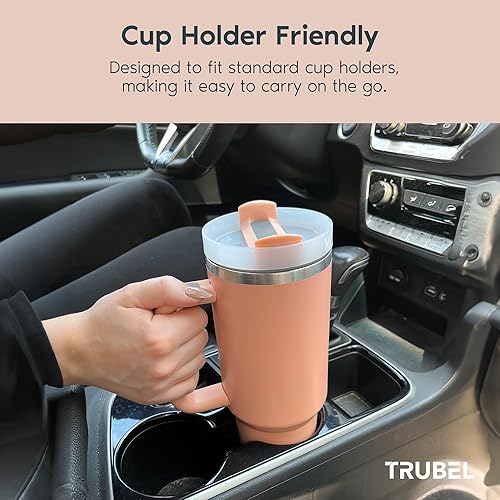 Miniatura 4 de Vaso de 40 onzas con asa, botella de agua reutilizable de acero inoxidable aislada, taza de viaje, taza de café helado para bebidas calientes y