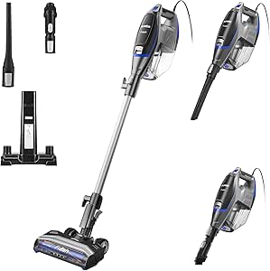 Eureka Powerful Bagless Vacuum Cleaners for Home Pets, Lightweight Household Vacuum Cleaner for Carpet and Hard Floor, Flash NES520BLC 2-in-1 Handheld Corded Vacuum, Blue