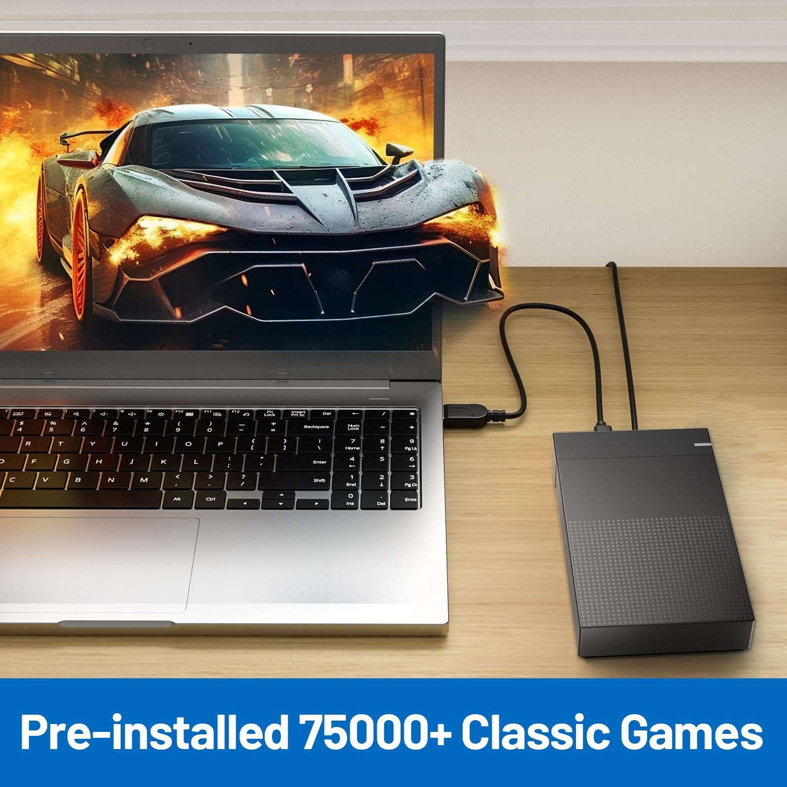 Kinhank 3 TB Retro-Festplatte unterstützt über 80.000 Spiele, unterstützt über 350 Emulatoren und Windows 7/8/10/11