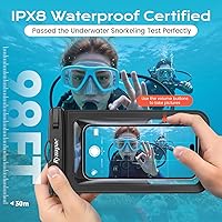 Vista 2 de Funda impermeable para teléfono, paquete de 2, funda impermeable IPX8 con cordón para iPhone 17, 16, 15 Pro Max, bolsa seca para teléfono celular