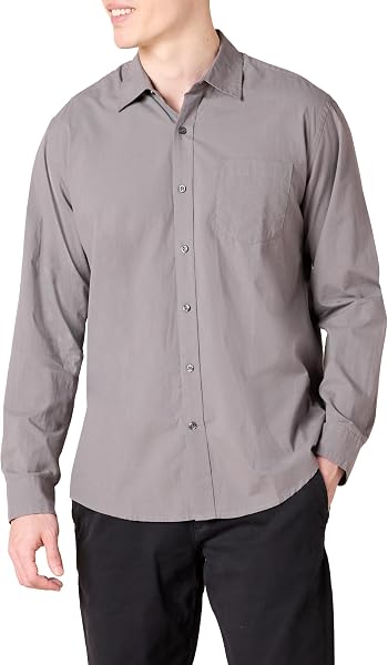 Amazon Essentials Men's Regular-Fit Long-Sleeve Casual Poplin Shirt, Button…
