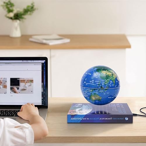 Miniatura 2 de Lámpara de globo flotante de 6 pulgadas, globo de levitación magnética, globos geográficos mundiales, luz de mapa del mundo giratoria de 360 grados