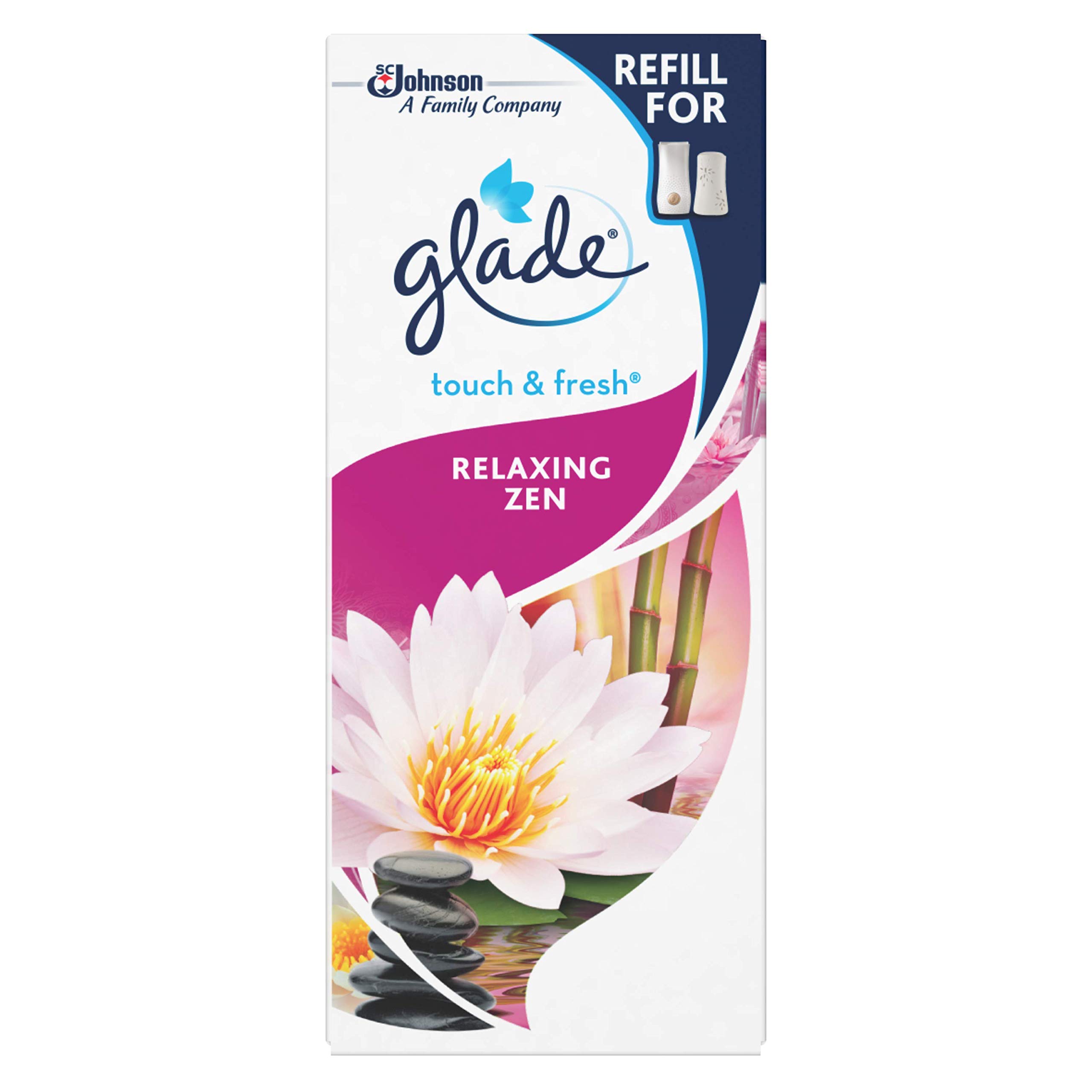 Glade Touch & Fresh Air Freshener Refill, Touch Activated Fragrance Infused with Essential Oils, Relaxing Zen, 10ml